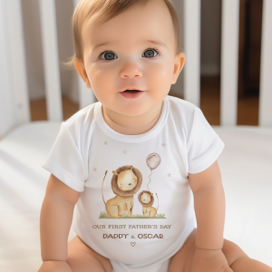 1st Father's Day Baby Lion Onsie