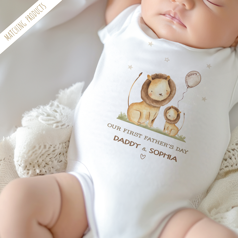 Personalised 1st Father’s Day Short Sleeve Baby Onesie