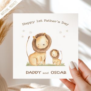 Personalised Our 1st Father’s Day Lion Cub Card