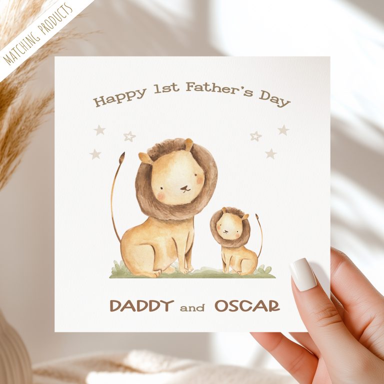 Personalised Our 1st Father’s Day Lion Cub Card