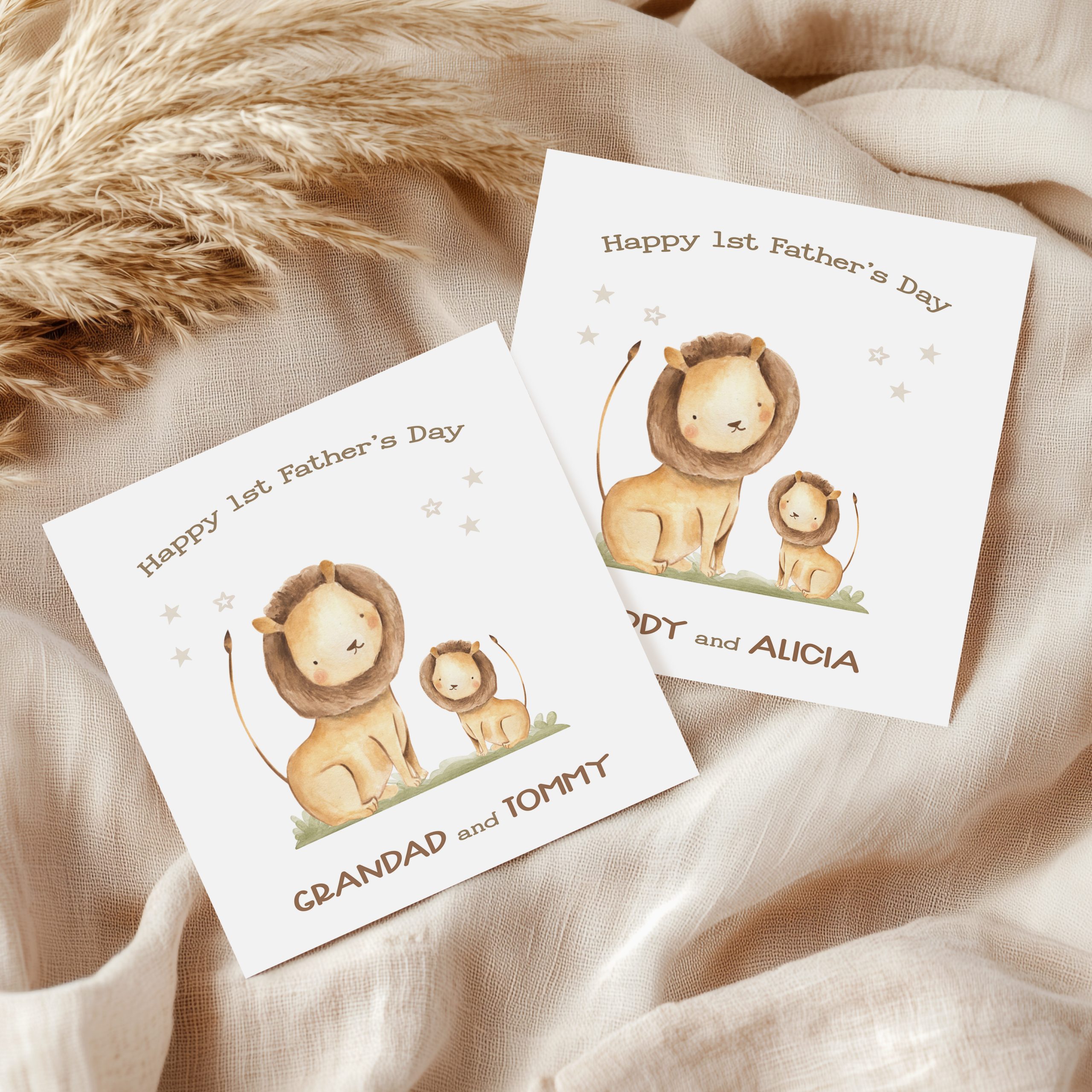 Personalised Our 1st Father’s Day Lion Cub Card
