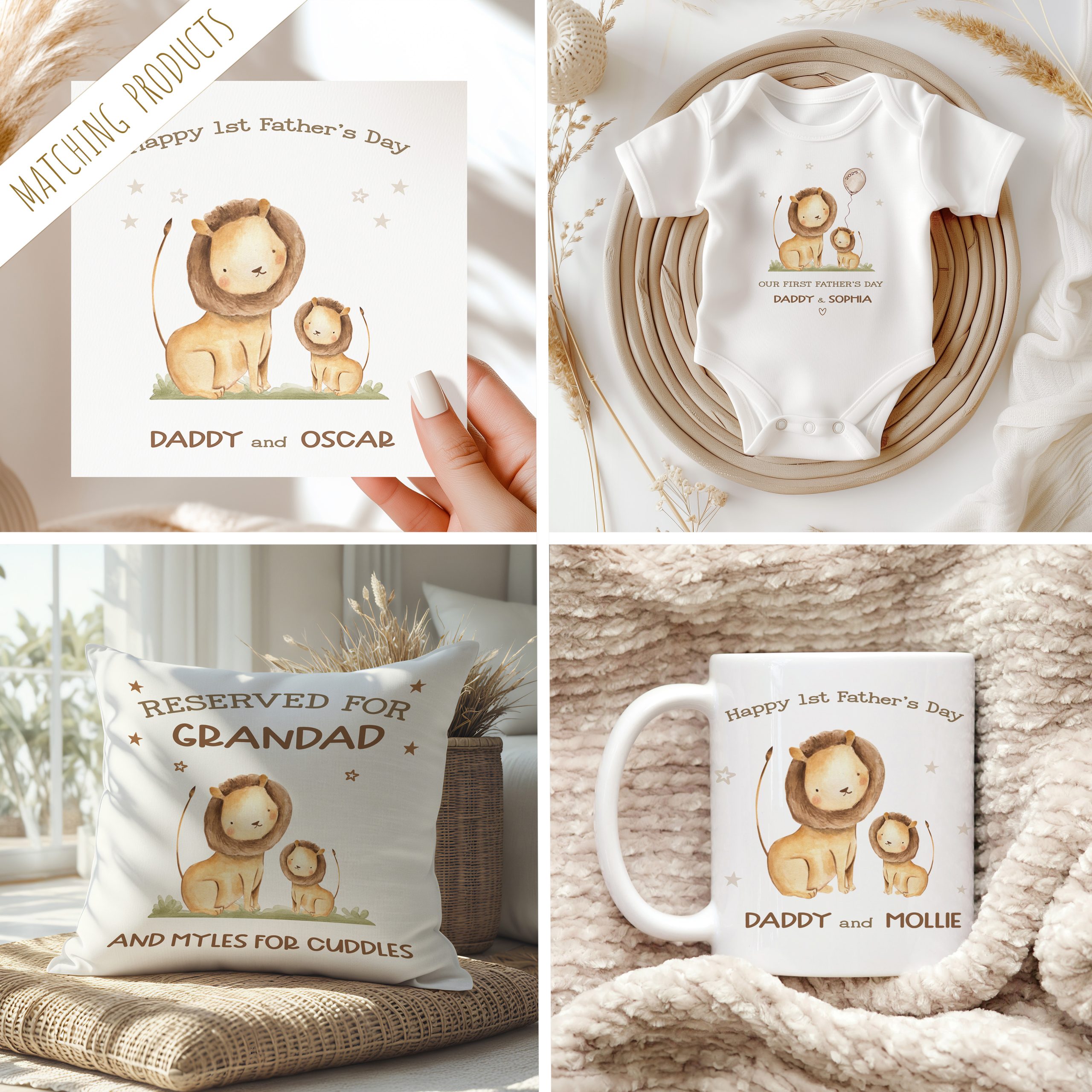 1st Father's Day Lion Gift Wrapping Paper