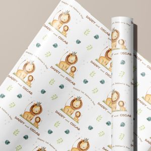1st Father's Day Lion Gift Wrapping Paper