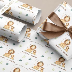 1st Father's Day Lion Gift Wrapping Paper
