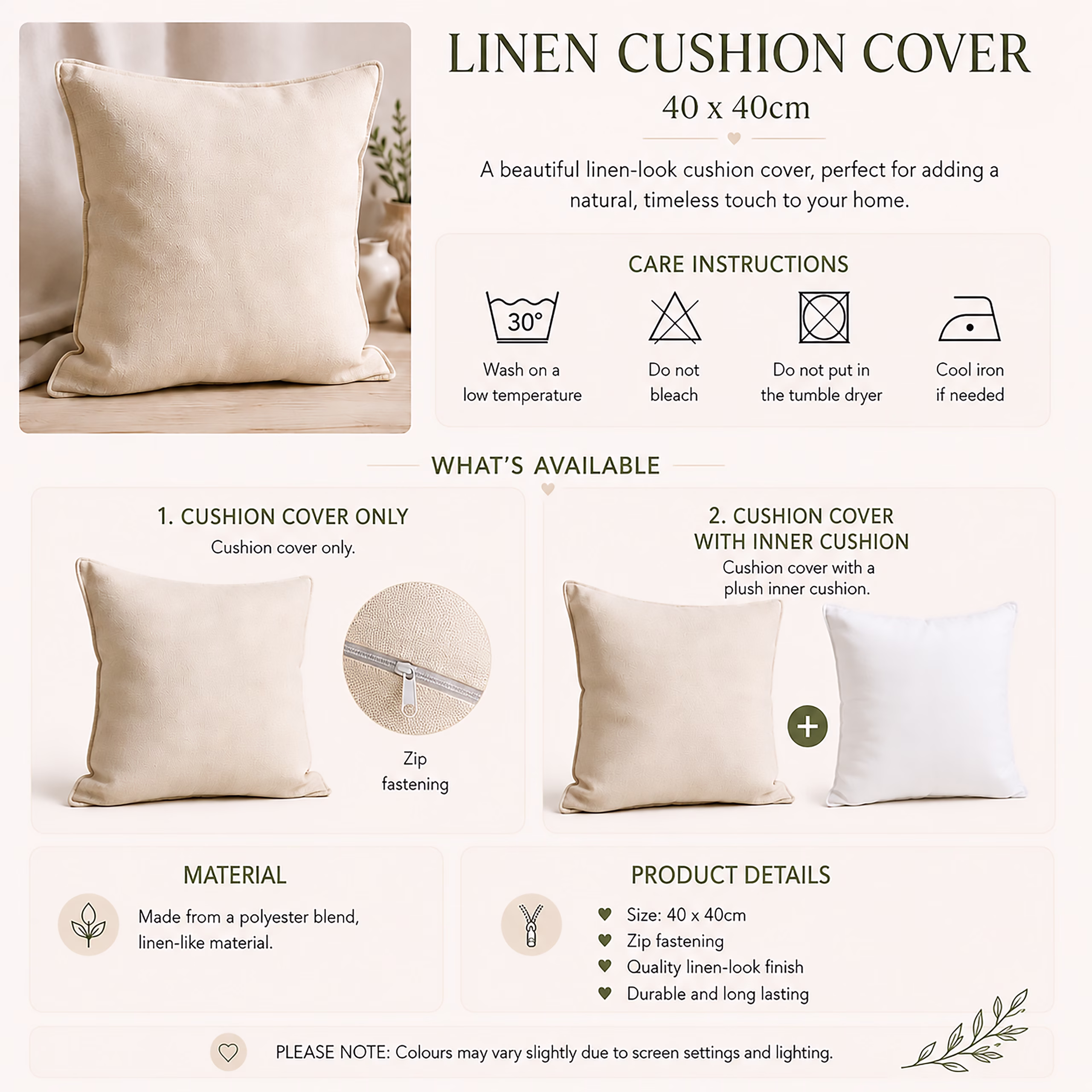 Cushion Information