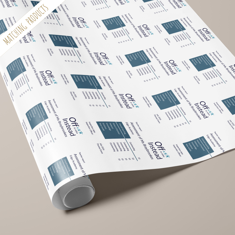 Personalised Teacher Ofsted Inspired Retirement Gift Wrapping Paper