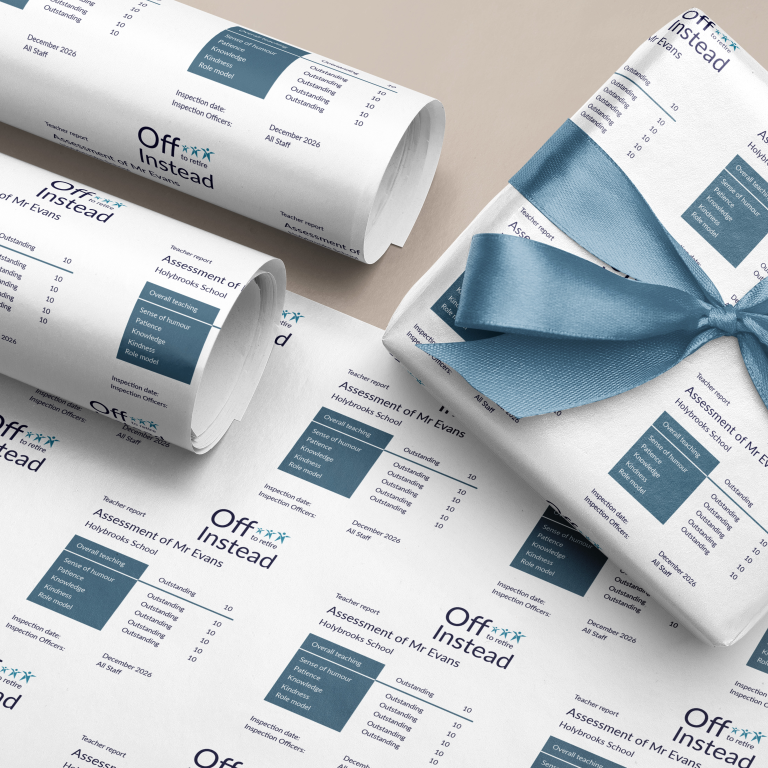 Personalised Teacher Ofsted Inspired Retirement Gift Wrapping Paper