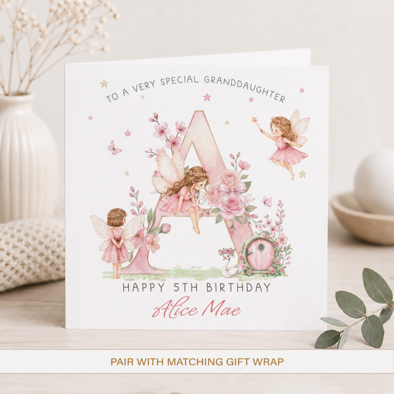 Personalised Fairy Birthday Card for Girls – Any Age