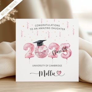 Personalised Pink Graduation Card