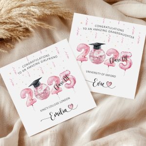 Personalised Pink Graduation Card