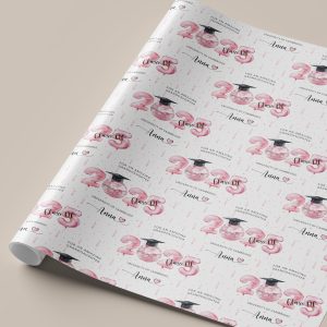 Personalised Pink Graduation Gift Wrapping Paper