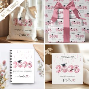 Personalised Pink Graduation Card