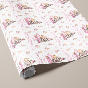Girls 1st Christmas Gift Wrapping Paper