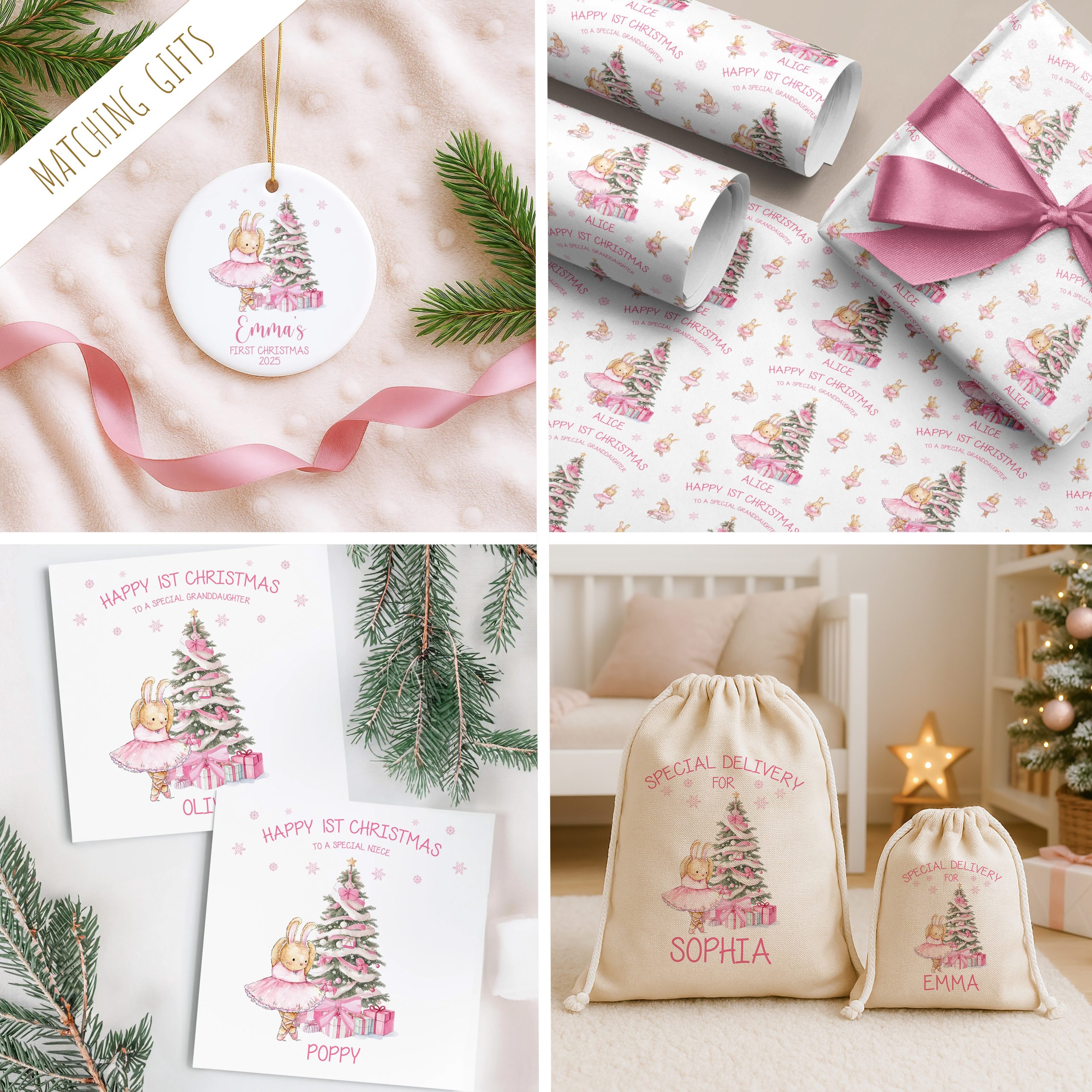 Pink Ballerina Christmas Sack