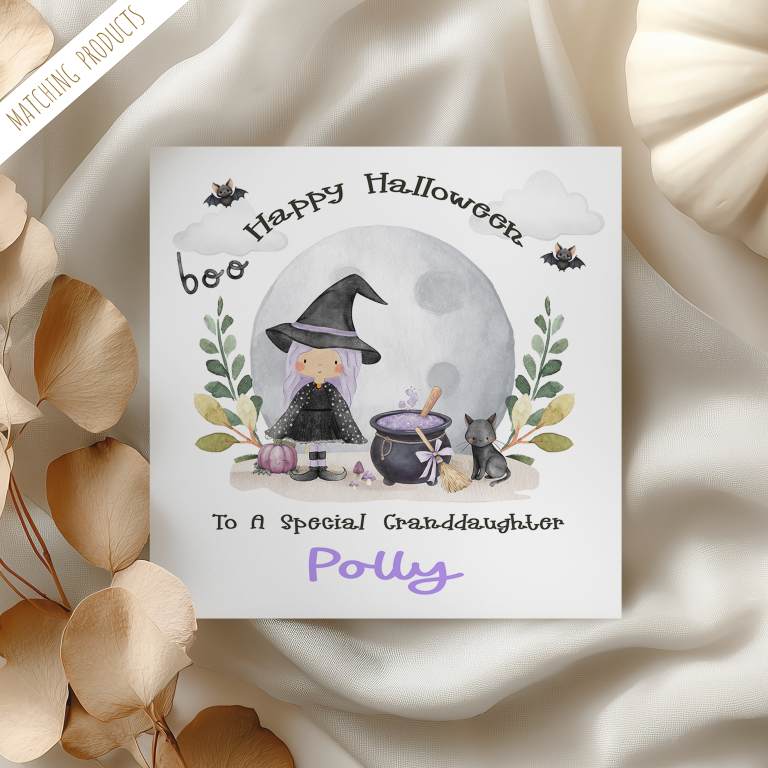 Personalised Girls Halloween Card