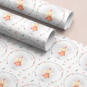 personalised girls fairy christmas wrapping paper