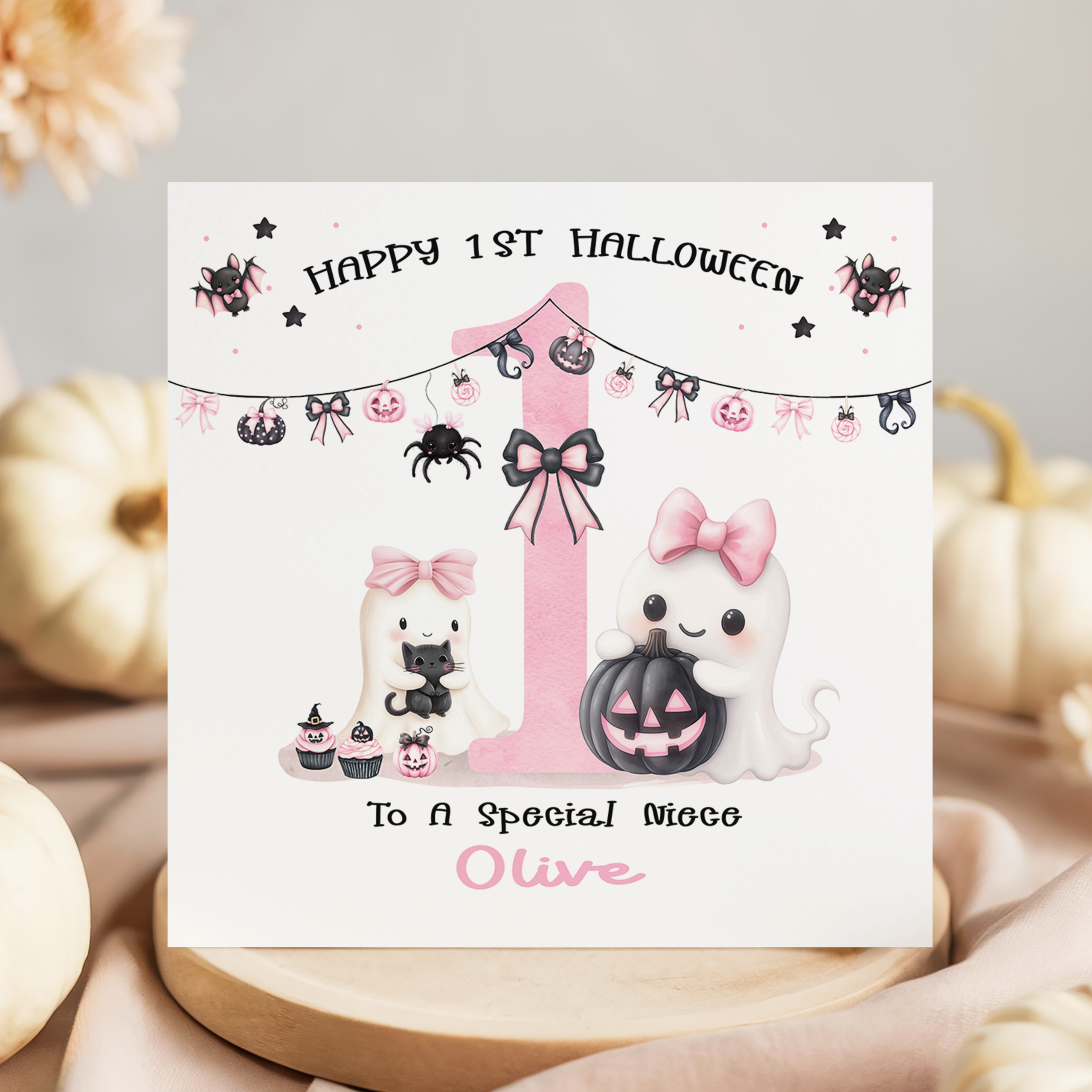 baby girls 1st halloween card
