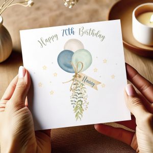 Personalised Boho Balloons Birthday Card