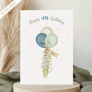 Personalised Boho Balloons Birthday Card