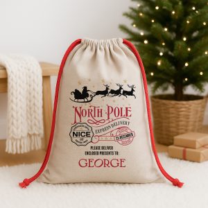 Personalised North Pole Christmas Sack