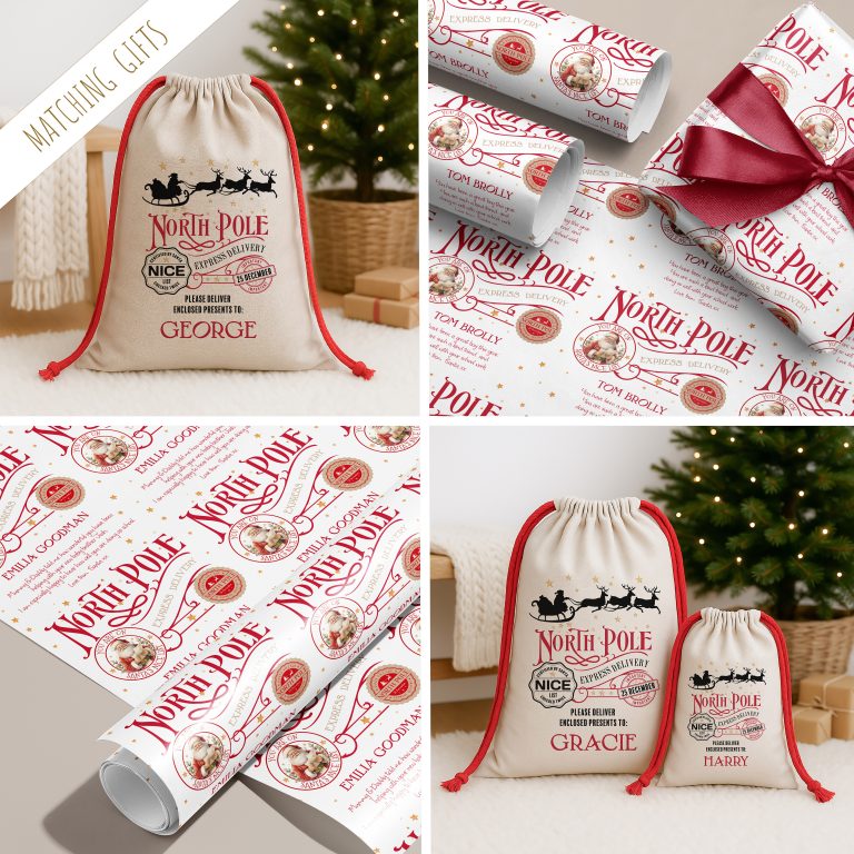 Personalised North Pole Christmas Wrapping Paper