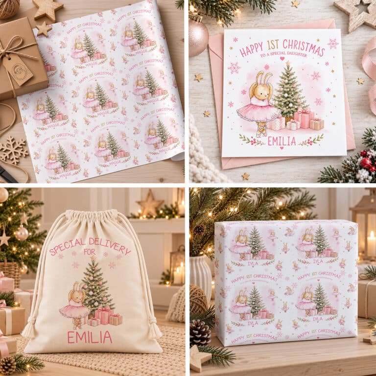 Girl’s Personalised 1st Christmas Ballet Card