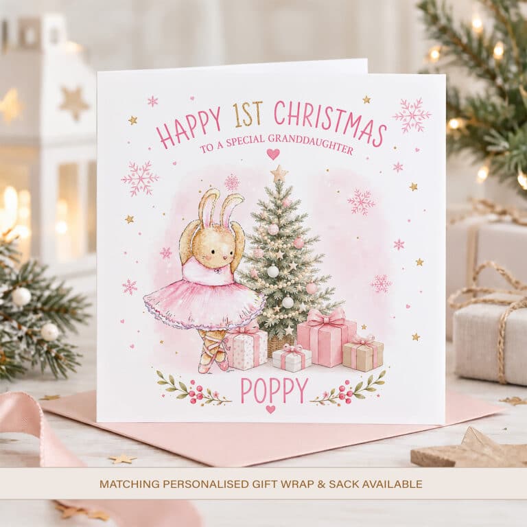 Girl’s Personalised 1st Christmas Ballet Card
