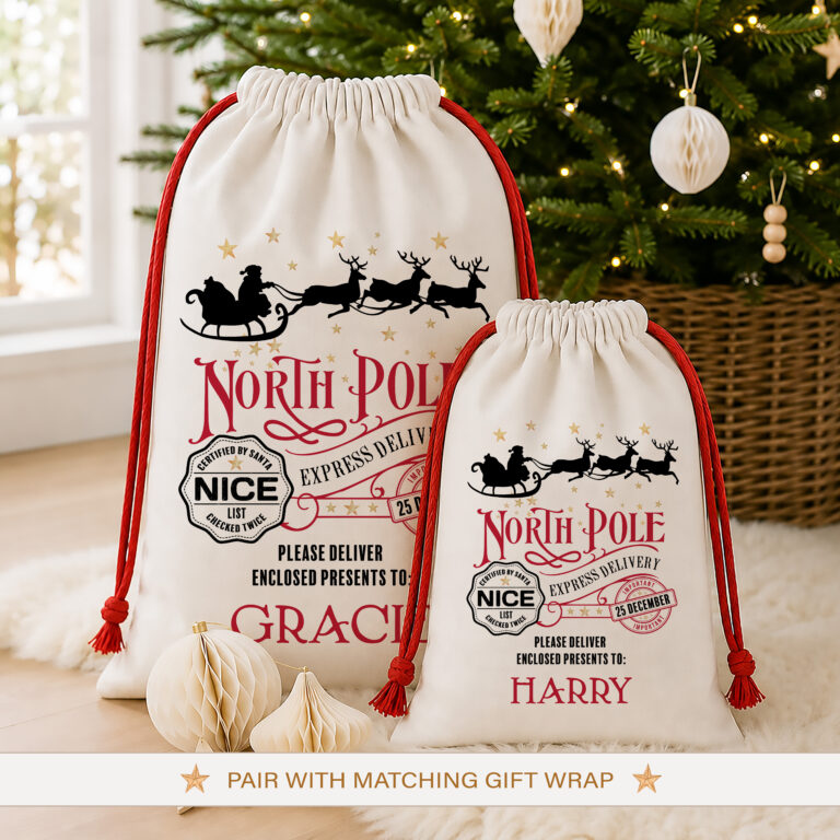 Personalised North Pole Christmas Sack