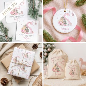 Ballerina Rabbit Pink Tree CHRISTMAS SACK