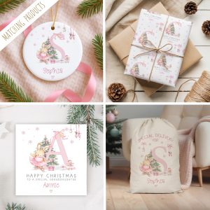 Personalised Pink Ballet Christmas Gift Wrapping Paper