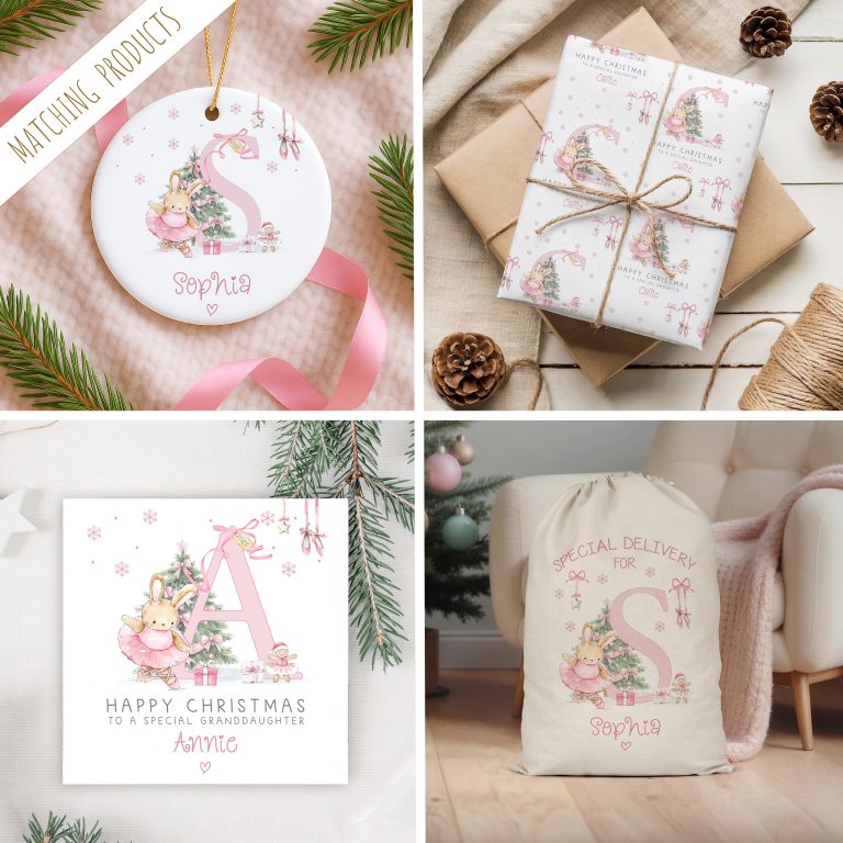 Personalised Girls Ballerina Christmas Gift Wrapping Paper