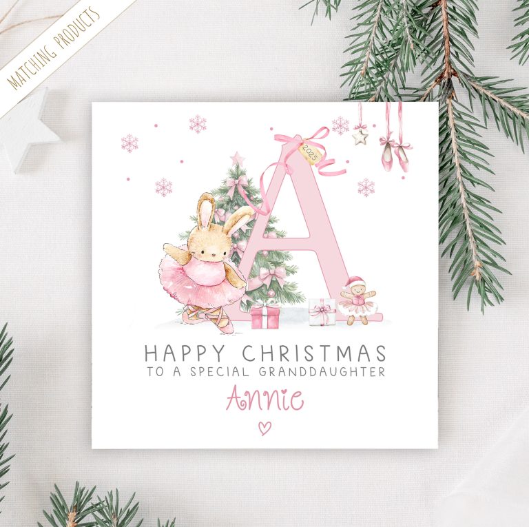 Girls Personalised Christmas Ballet Card