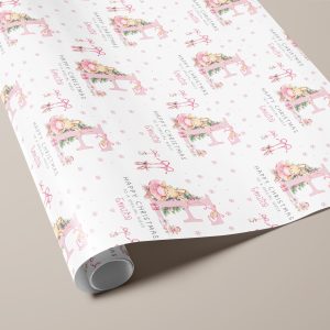 Personalised Pink Ballet Christmas Gift Wrapping Paper
