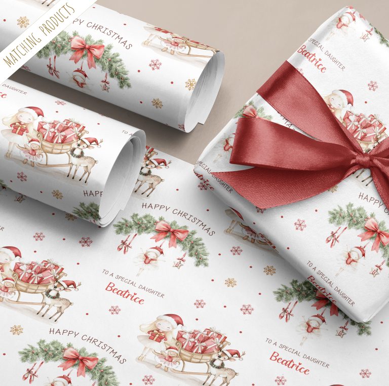 Personalised Girls Ballerina Christmas Gift Wrapping Paper