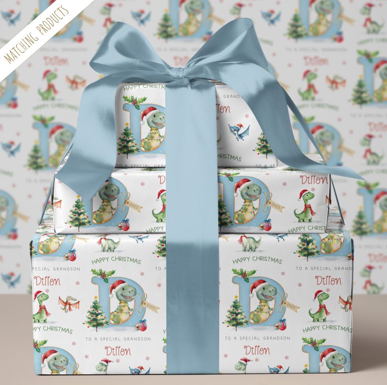 Dinosaur Christmas Wrapping Paper