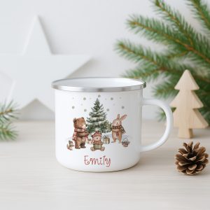Personalised Woodland Animals Christmas Mug