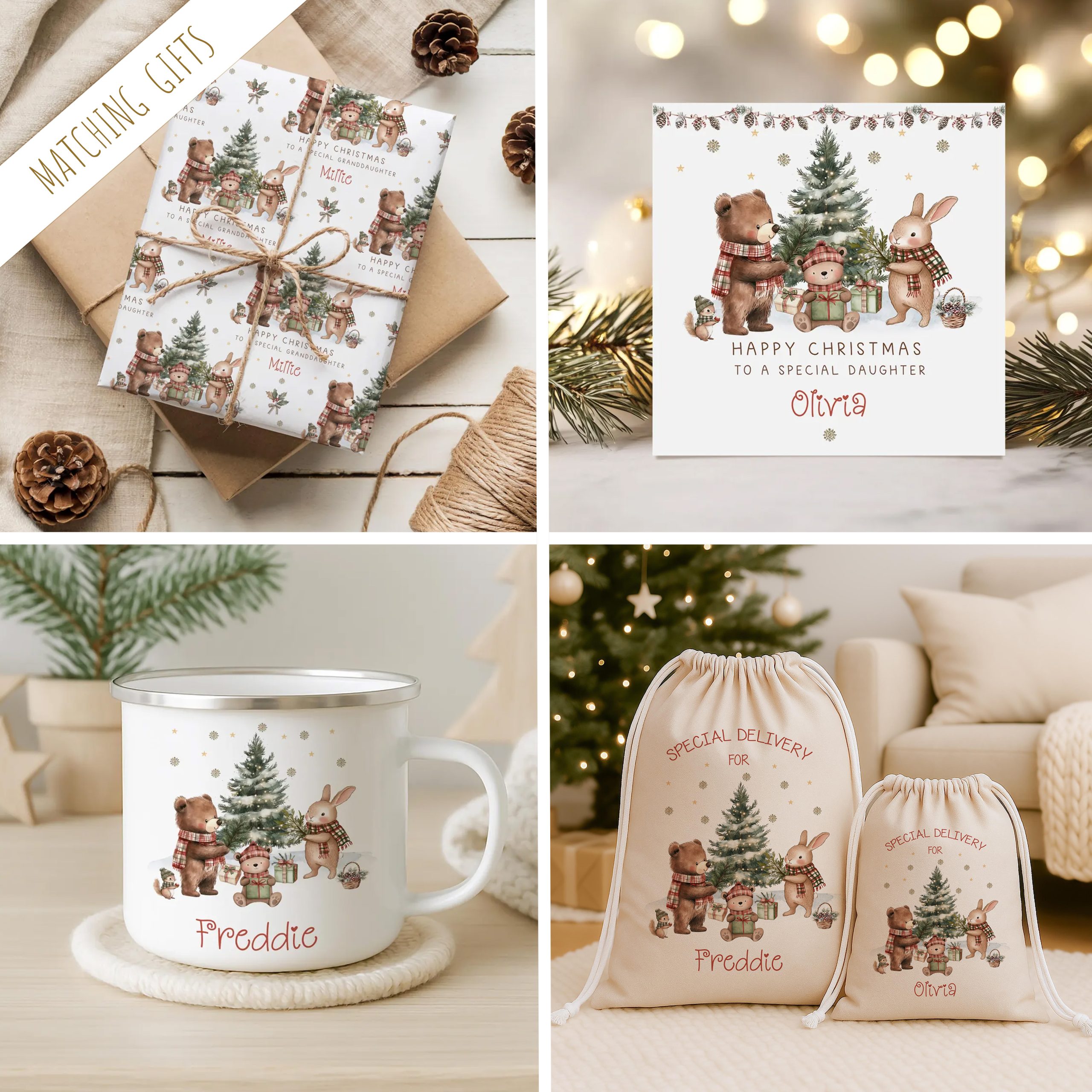 Christmas Woodland Cabin CHRISTMAS SACK