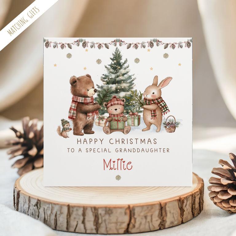Personalised Woodland Animals Christmas Card