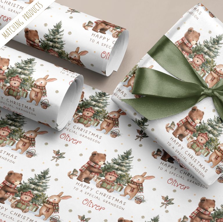 Woodland Animals Christmas Wrapping Paper