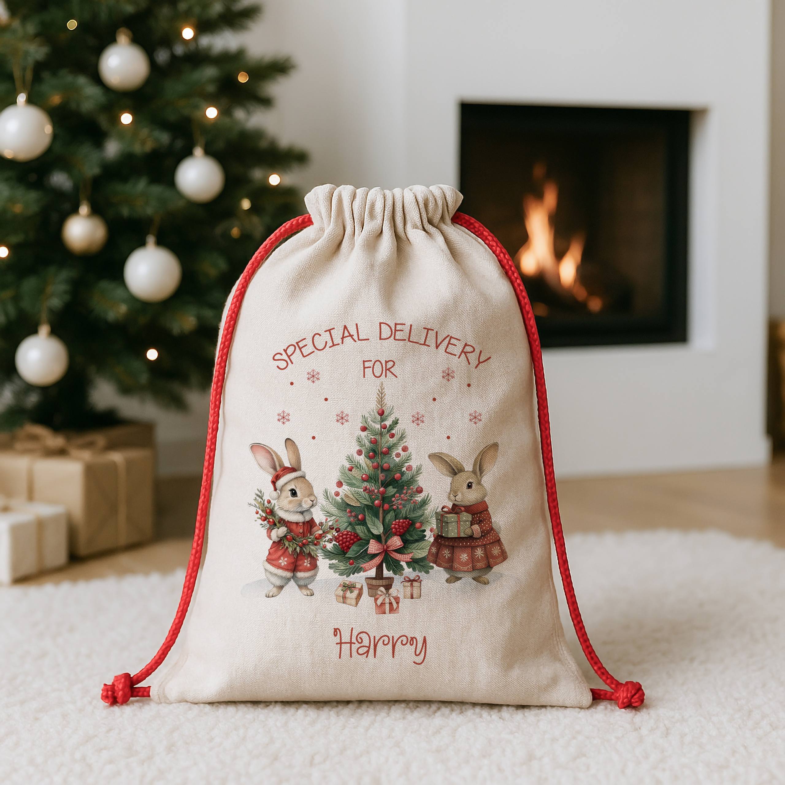 Christmas Duck & Rabbits CHRISTMAS SACK