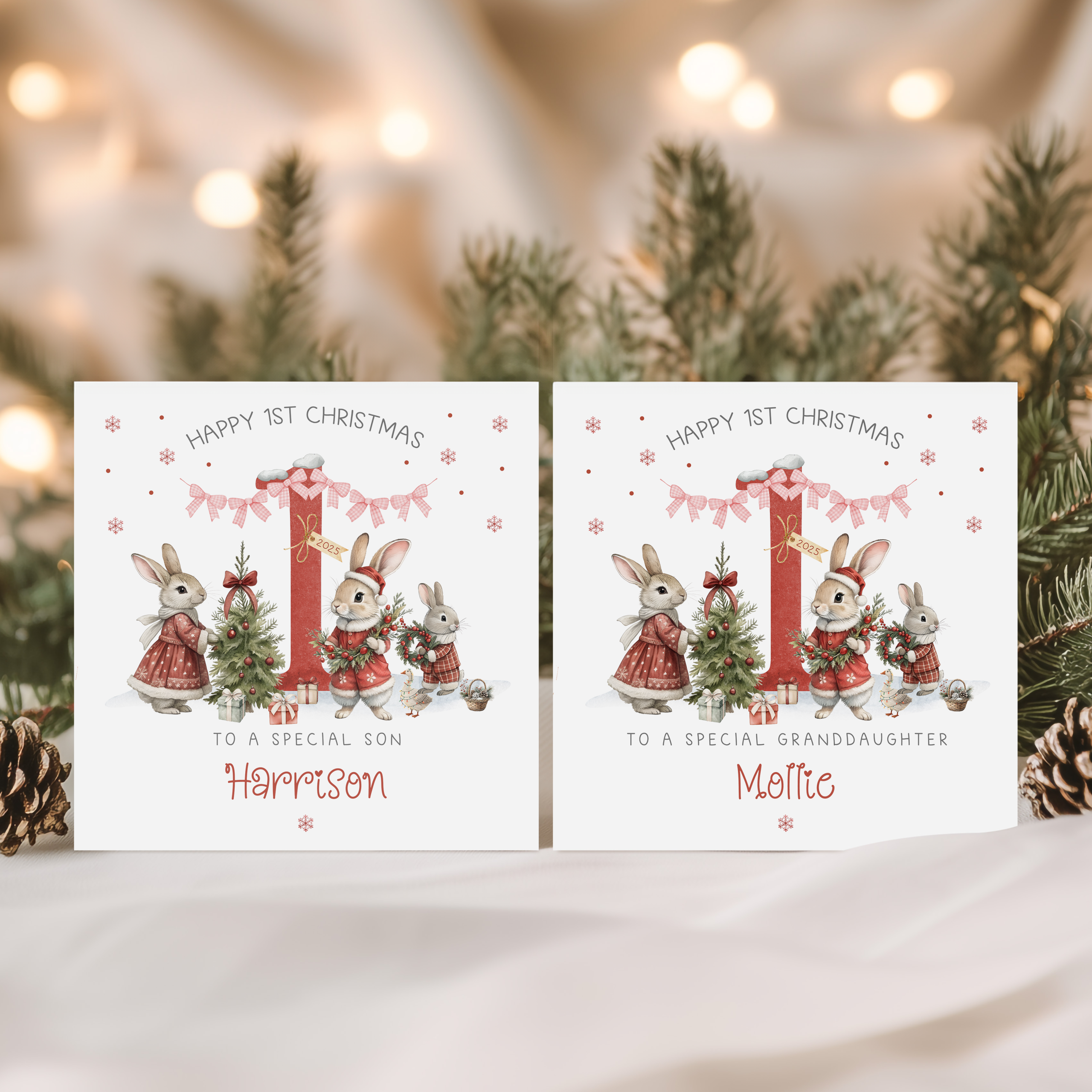 Babys 1st Personalised Christmas Card
