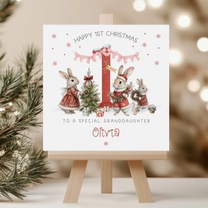 Babys 1st Personalised Christmas Card