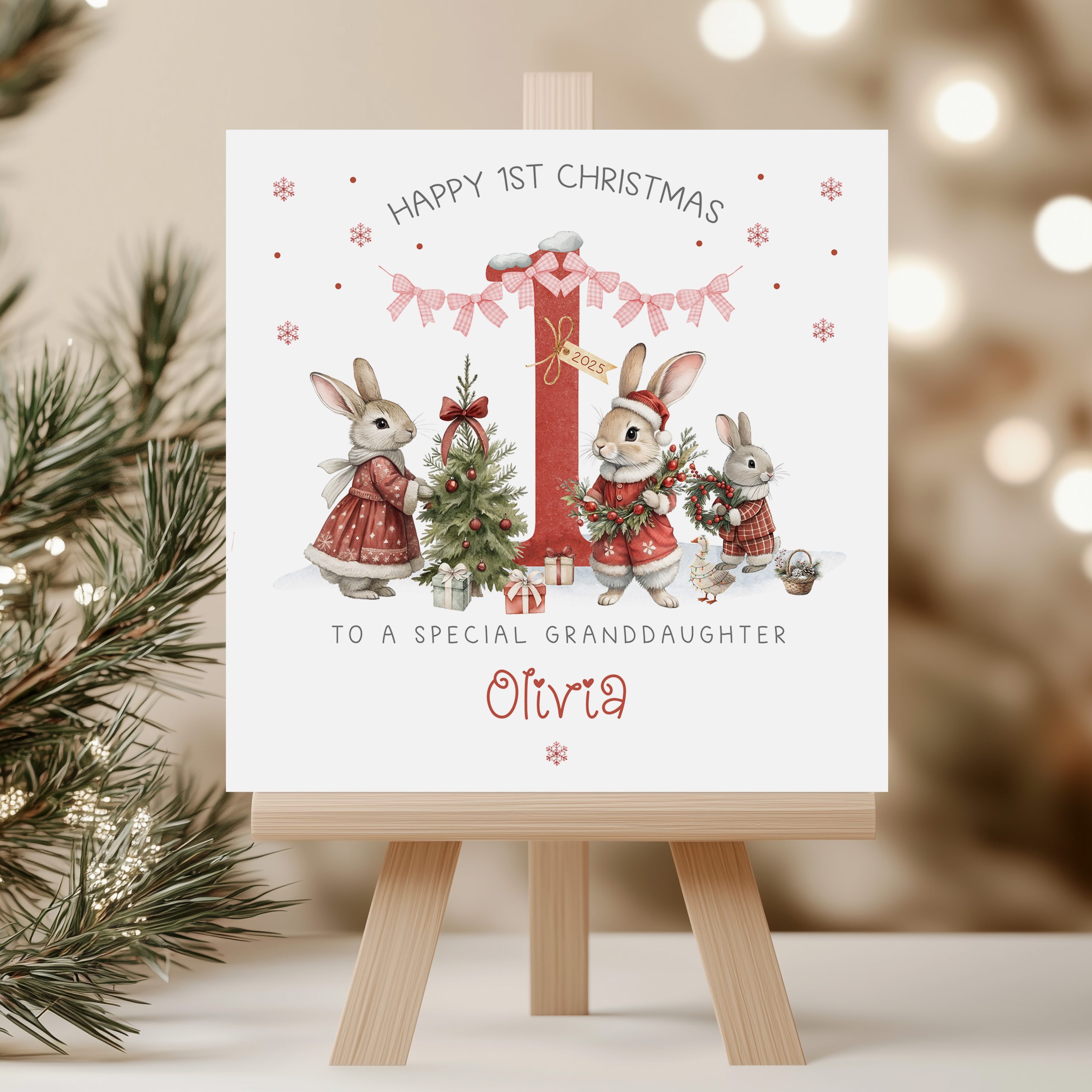 Babys 1st Personalised Christmas Card