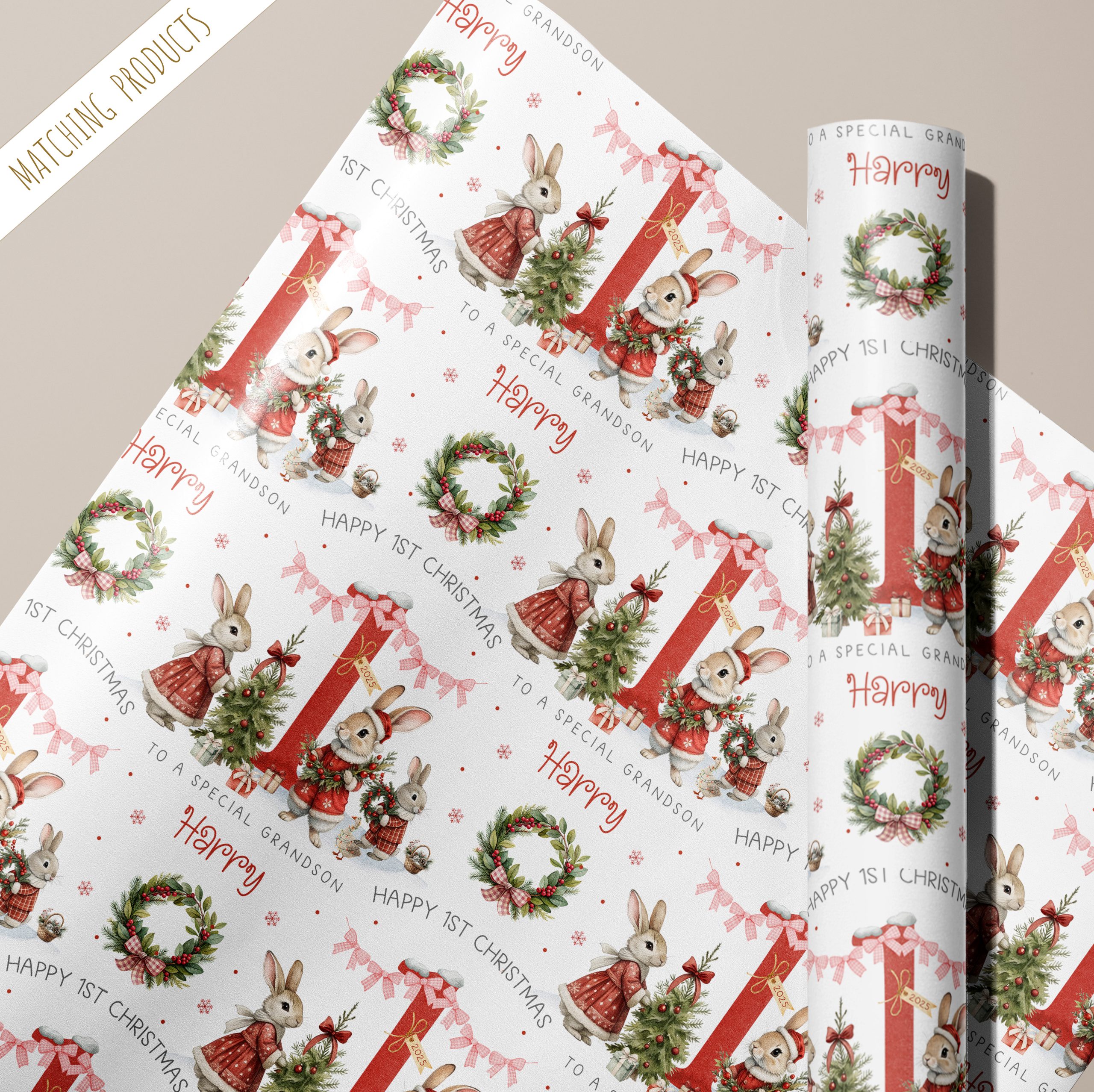 Personalised Babys 1st Wrapping Paper