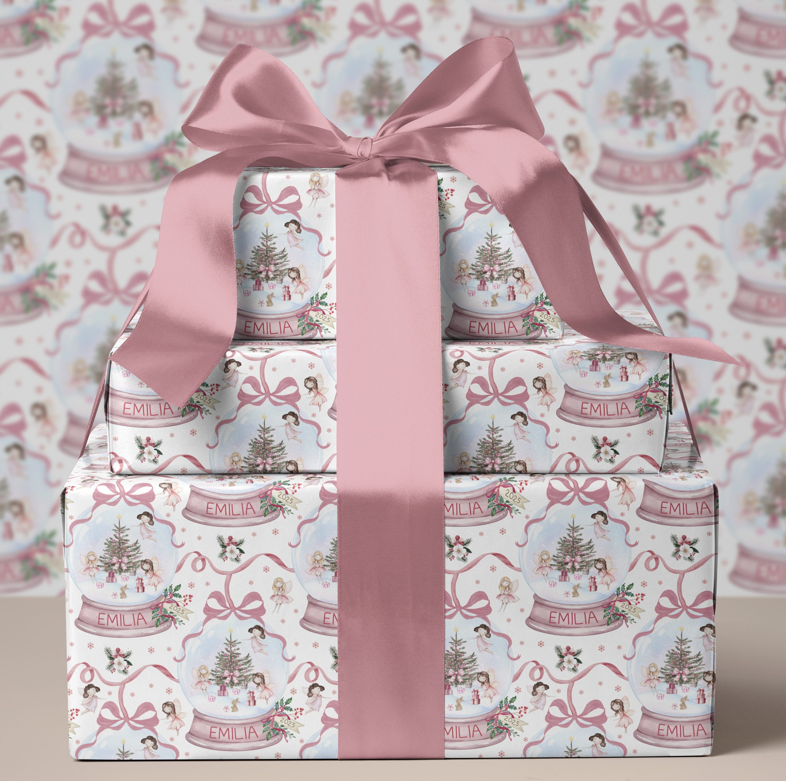 Personalised Fairy Christmas Gift Wrapping Paper