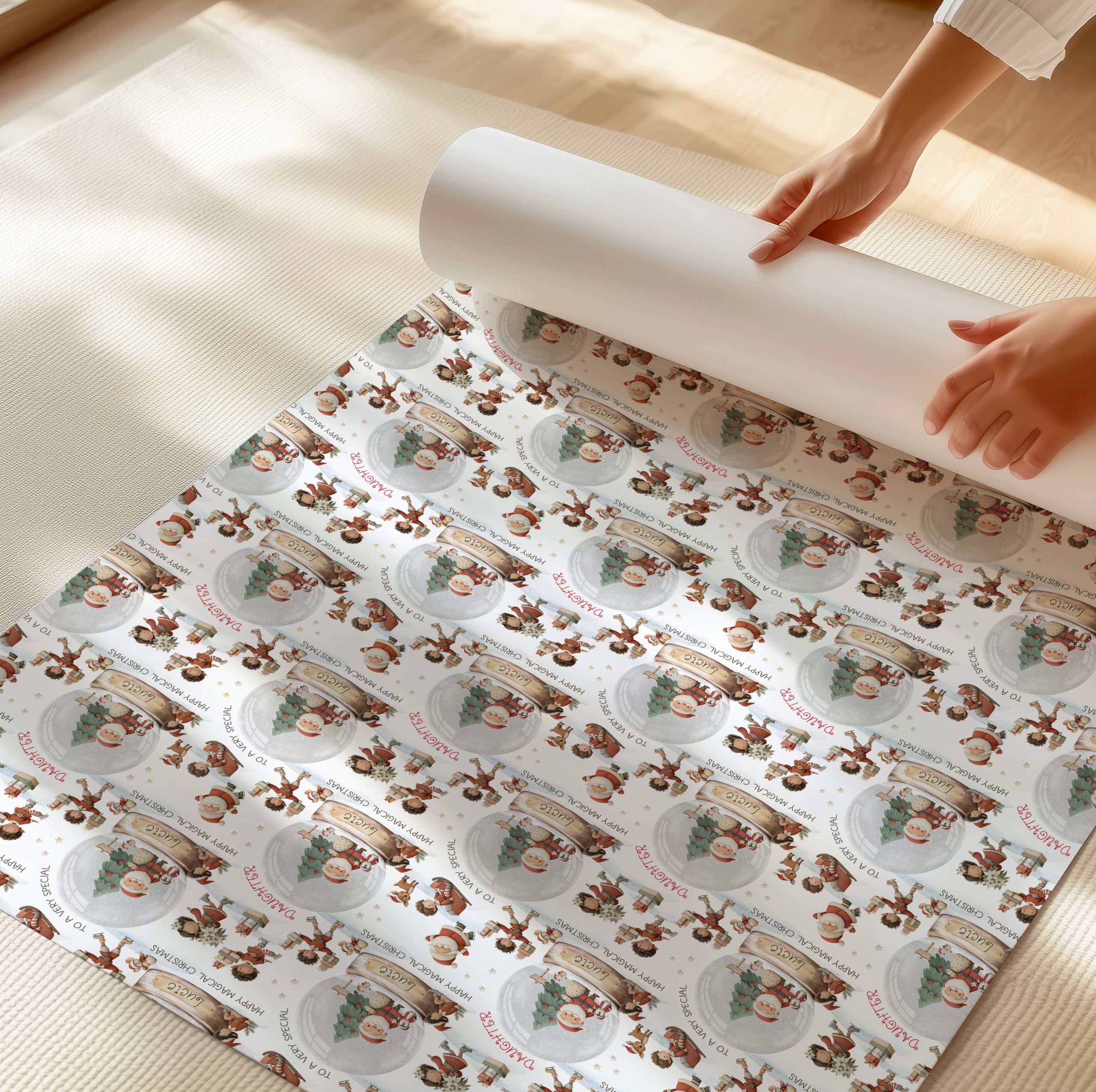 Personalised Santa Claus Christmas Gift Wrapping Paper