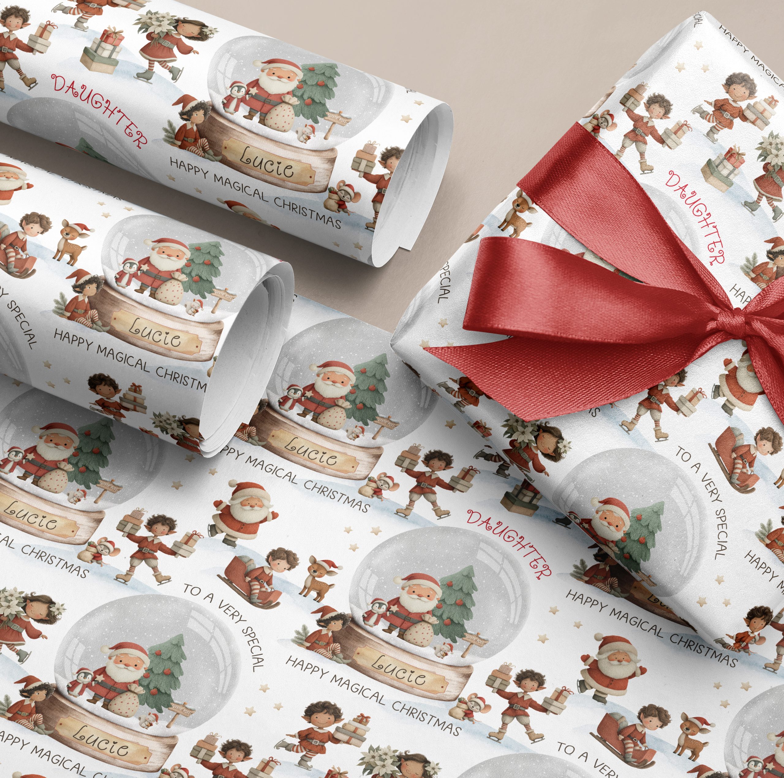 Personalised Santa Claus Christmas Gift Wrapping Paper