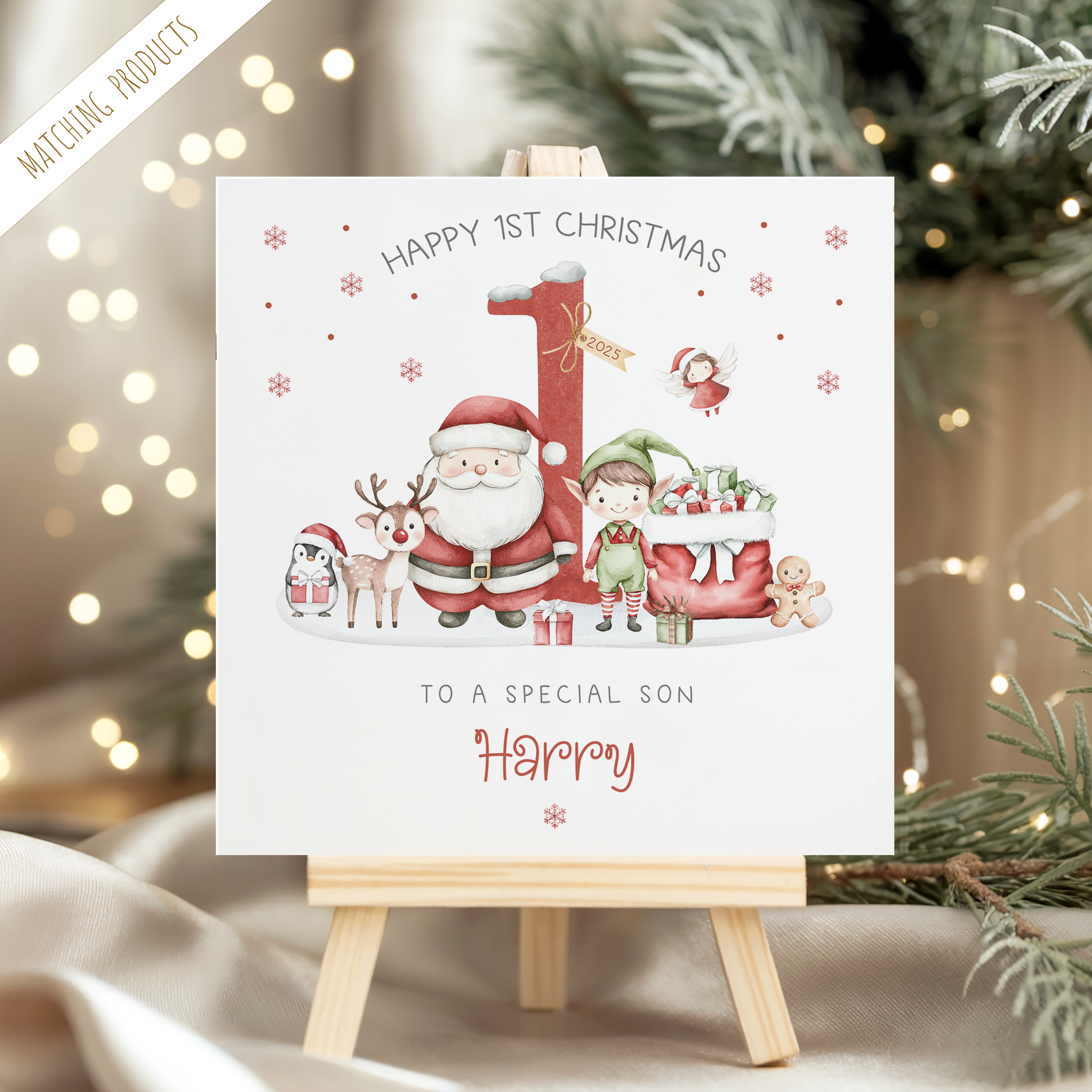 Baby's 1st Personalised Christmas Card
