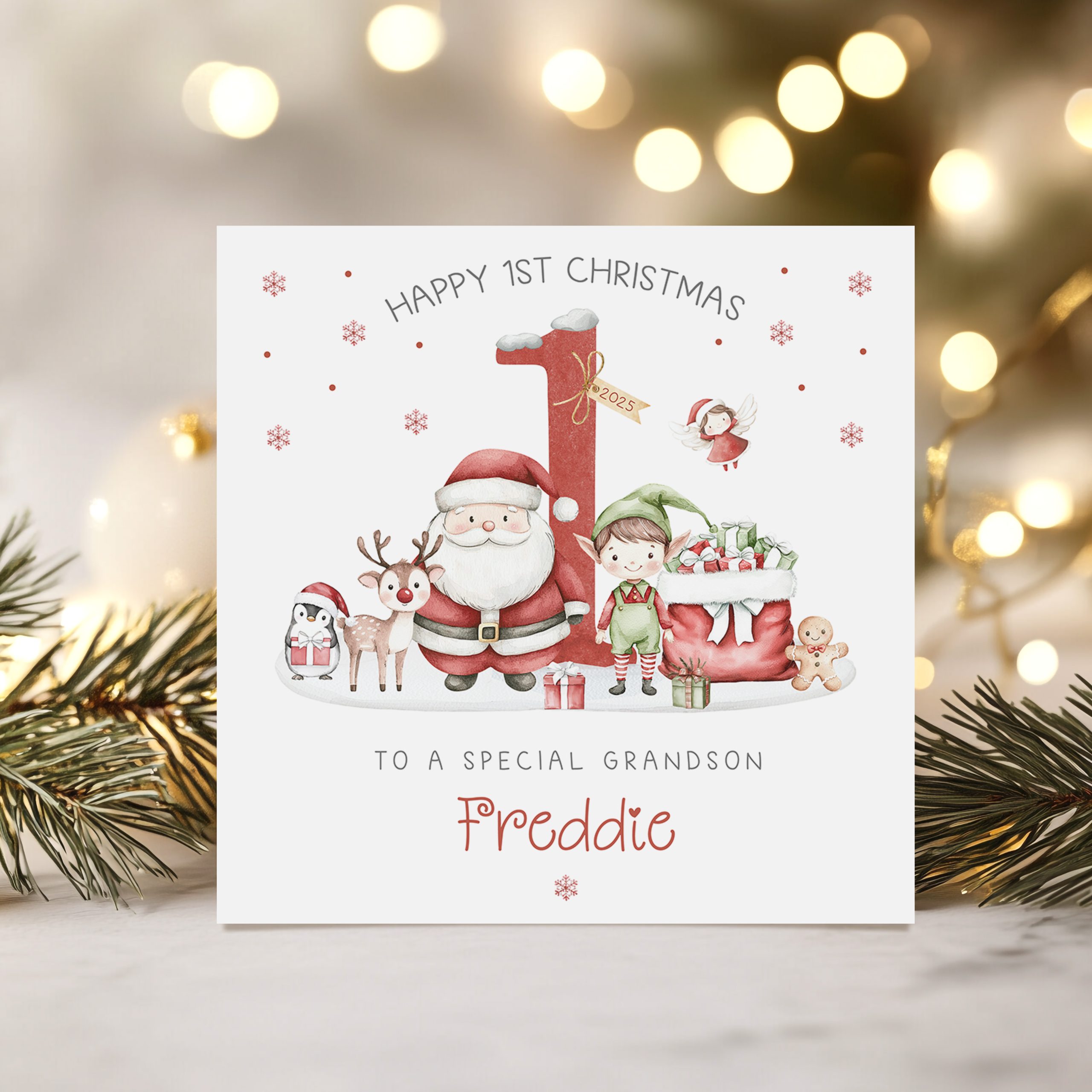 Baby's 1st Personalised Christmas Card