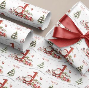 1st Christmas Santa Claus Gift Wrapping Paper
